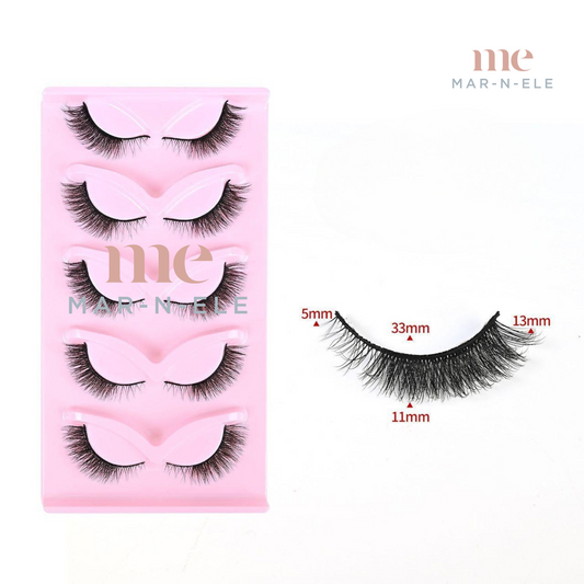 Glam Me! Strip Lashes – 5 Pairs (Wispy or Cat-Eye)